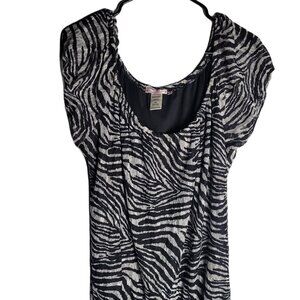 Free 2 Luv Zebra Print Blouse Womens Sz 2x